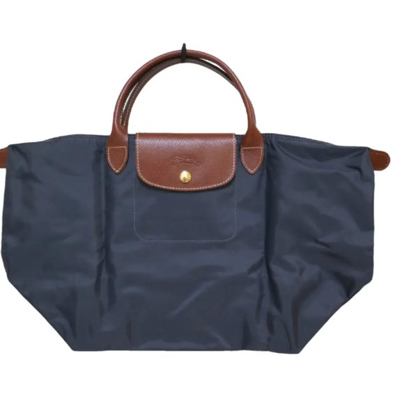 Longchamp Handbags - Longchamp Blue Nylon and Leather Medium Tote
